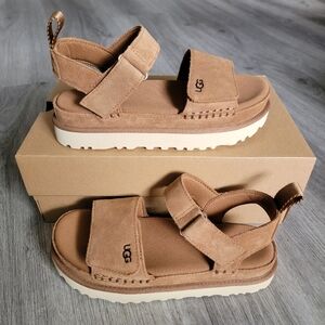 UGG Women's Tan Suede Platform Sandals